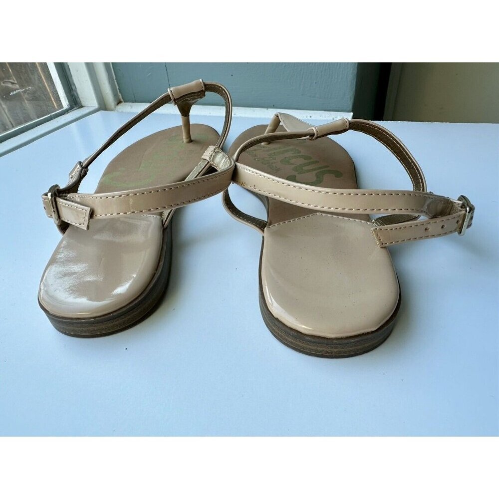 Sam Edelman Circus CAYDEN Nude Patent Thong Flats Sandals Women Size 9 M - Picture 4 of 6
